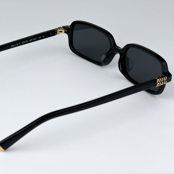 Miu Miu MU11ZSF 16K5S0 BRAND NEW Sunglasses Black Dark Grey Rectangle Unisex main image 9